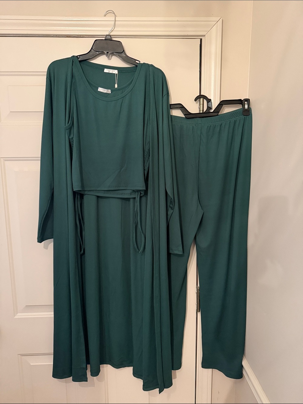 3-Piece Teal Lounge Set with Duster